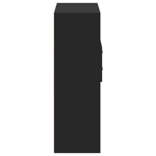  fekete szerelt fa magasszekrény 80 x 42,5 x 124 cm