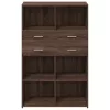  barna tölgy színű szerelt fa magasszekrény 80 x 42,5 x 124 cm