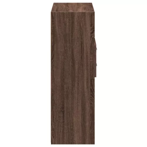  barna tölgy színű szerelt fa magasszekrény 80 x 42,5 x 124 cm