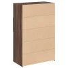  barna tölgy színű szerelt fa magasszekrény 80 x 42,5 x 124 cm