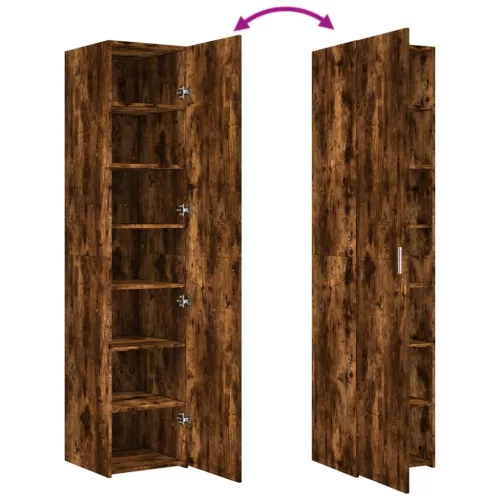  füstös tölgy színű szerelt fa magasszekrény 40 x 42,5 x 185 cm