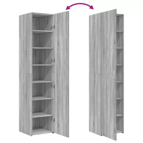  szürke sonoma színű szerelt fa magasszekrény 40 x 42,5 x 185 cm