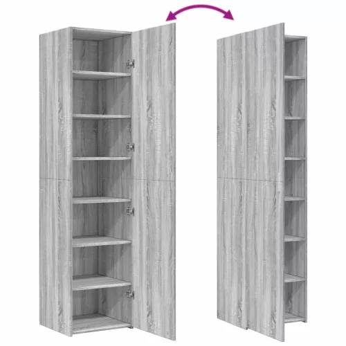  szürke sonoma színű szerelt fa magasszekrény 45 x 42,5 x 185 cm