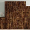  füstös tölgy színű szerelt fa magasszekrény 70 x 42,5 x 185 cm