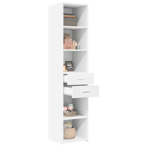  fehér szerelt fa magasszekrény 40 x 42,5 x 185 cm