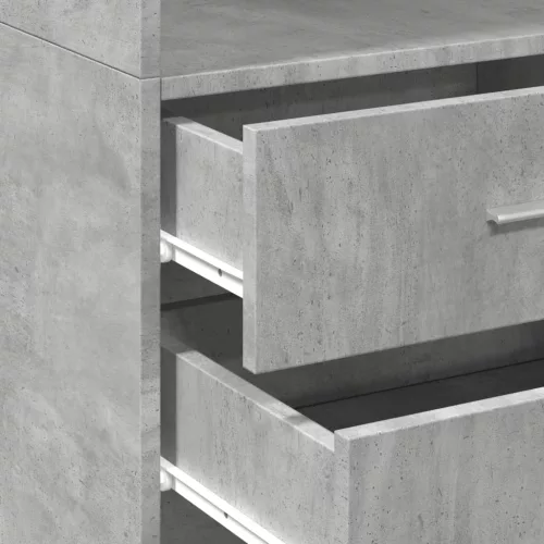  betonszürke szerelt fa magasszekrény 45 x 42,5 x 185 cm