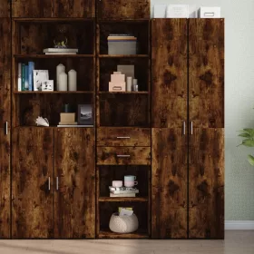    füstös tölgy színű szerelt fa magasszekrény 45 x 42,5 x 185 cm