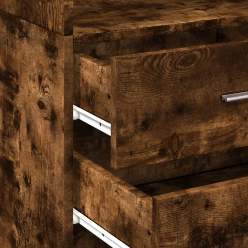  füstös tölgy színű szerelt fa magasszekrény 45 x 42,5 x 185 cm