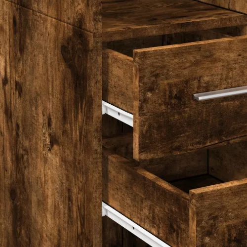  füstös tölgy színű szerelt fa magasszekrény 50x42,5x185 cm