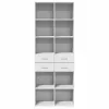  fehér szerelt fa magasszekrény 70 x 42,5 x 185 cm