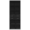  fekete szerelt fa magasszekrény 70 x 42,5 x 185 cm