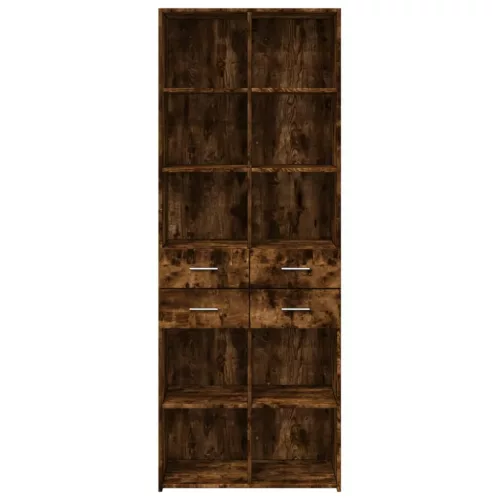  füstös tölgy színű szerelt fa magasszekrény 70 x 42,5 x 185 cm