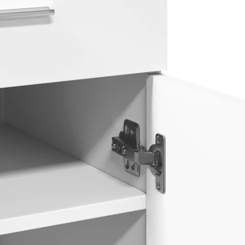  fehér szerelt fa tálalószekrény 80 x 42,5 x 93 cm