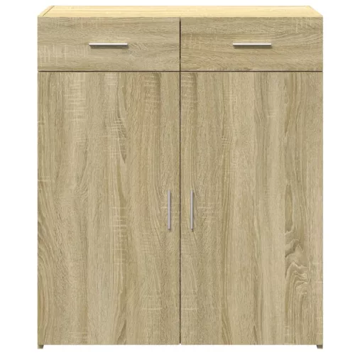  sonoma tölgy színű szerelt fa tálalószekrény 80 x 42,5 x 93 cm