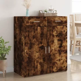    füstös tölgy színű szerelt fa tálalószekrény 80 x 42,5 x 93 cm