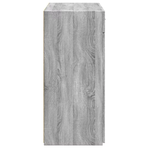  szürke sonoma színű szerelt fa tálalószekrény 80 x 42,5 x 93 cm