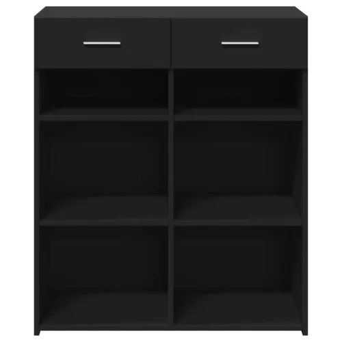  fekete szerelt fa tálalószekrény 80 x 42,5 x 93 cm