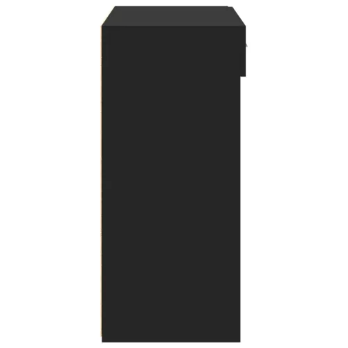  fekete szerelt fa tálalószekrény 80 x 42,5 x 93 cm