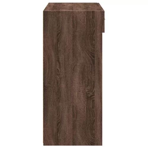  barna tölgy színű szerelt fa tálalószekrény 80 x 42,5 x 93 cm