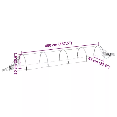  3 db üvegszál és polipropilén hálóalagút 1,5 x 5 m