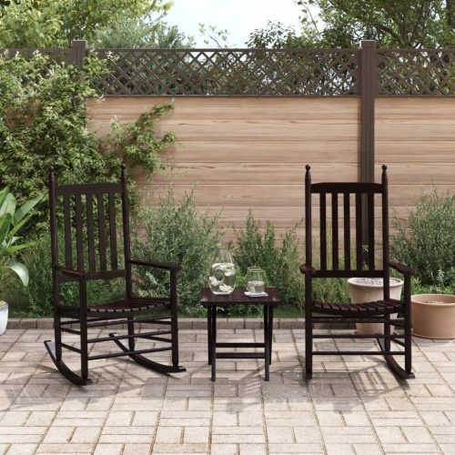  2 db barna tömör nyárfa hintaszék ívelt ülőfelülettel