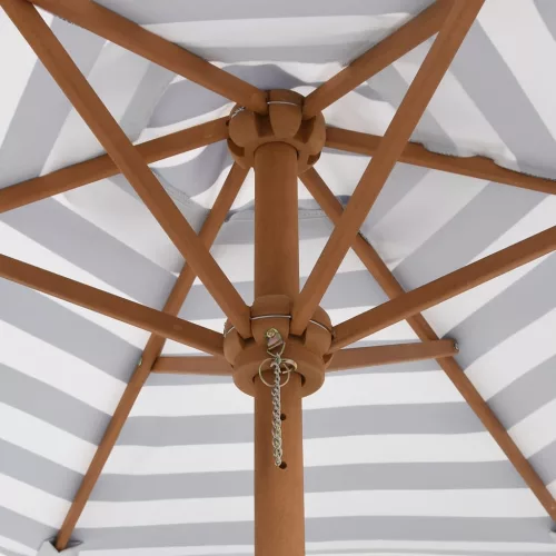  hatszögletű tömör fenyőfa piknikasztal napernyővel 6 gyereknek