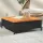  fekete polyrattan és akácfa kerti asztal 70 x 70 x 25 cm