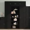  fekete szerelt fa magasszekrény 70 x 41 x 185 cm