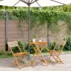  3 részes bézs polyrattan és tömör fa bisztrószett