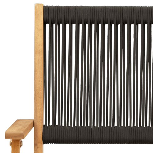  3 részes fekete polipropilén és tömör fa bisztrószett