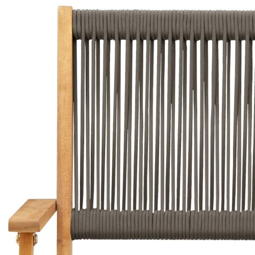  3 részes szürke polipropilén és tömör fa bisztrószett