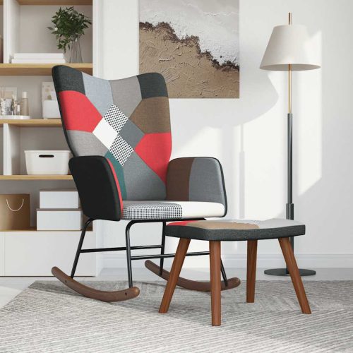  foltvarrott szövet hintaszék lábtartóval