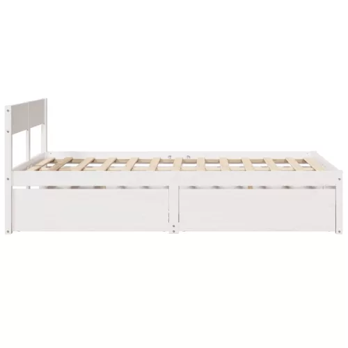  fehér tömör fenyőfa ágy matrac nélkül 135 x 190 cm