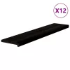  lépcsőfokok 12 db Sötétbarna 120x30x2 cm tömör fa tölgyfa
