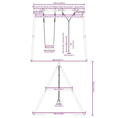  kültéri hintaszett hintával és tárcsás hintával