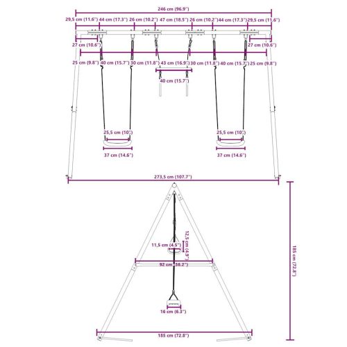  kültéri hintaszett hintákkal és trapézzal
