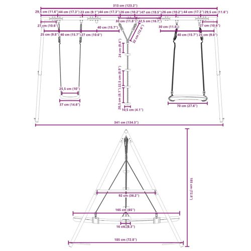  kültéri hintaszett hintával, tárcsás hintával és fészekhintával