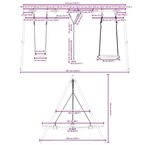  kültéri hintaszett hintával, tárcsás hintával és fészekhintával