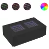  fekete végtelen hatású LED-es dohányzóasztal 116 x 69 x 40 cm
