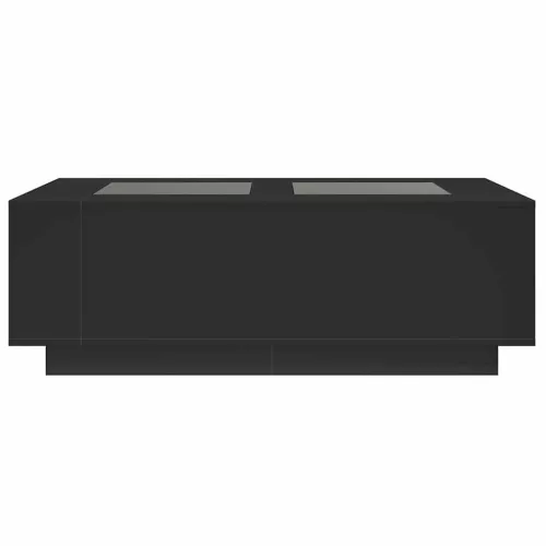  fekete végtelen hatású LED-es dohányzóasztal 116 x 69 x 40 cm