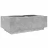  betonszürke végtelen hatású LED-es dohányzóasztal 116x69x40 cm