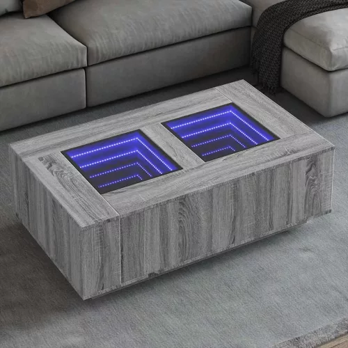  sonoma végtelen hatású LED-es dohányzóasztal 116 x 69 x 40 cm