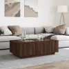  tölgy színű végtelen hatású LED-es dohányzóasztal 116x69x40 cm