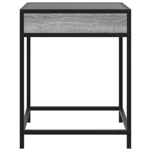  szürke sonoma végtelen hatású LED-es éjjeliszekrény 40x40x51 cm