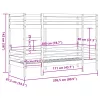  viaszbarna tömör fenyőfa emeletes ágy 80 x 200 cm