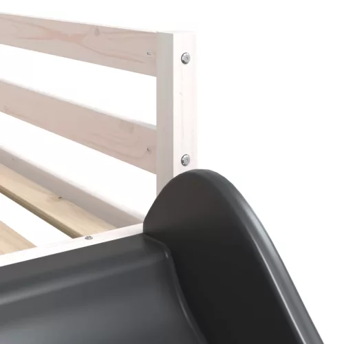  fehér tömör fenyő emeletes ágy csúszdával és létrával 90x200 cm
