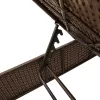 3 részes barna polyrattan napozóágy szett párnával