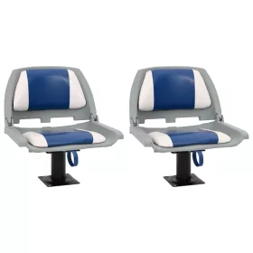    4 részes kék és fehér összecsukható hajóülés 48x51x41 cm