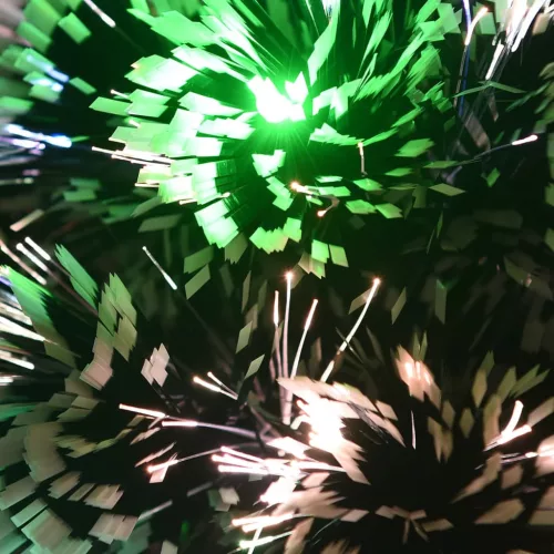  zöld és fehér száloptikás megvilágított karácsonyfa 64 cm