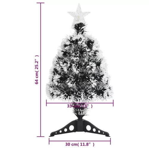  zöld és fehér száloptikás megvilágított karácsonyfa 64 cm